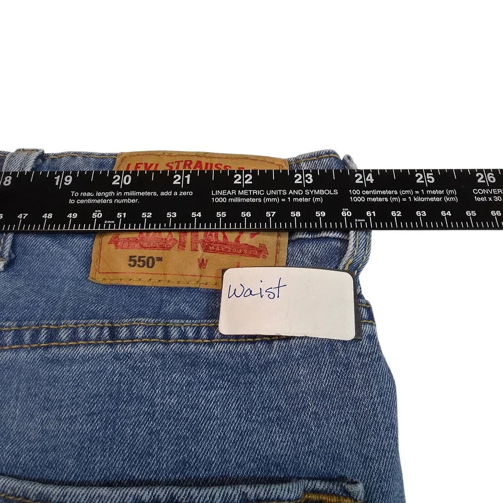 Levis 550 Relaxed Fit Jeans‎ 48x32 Blue Medium Wash Tapered Stretch Denim